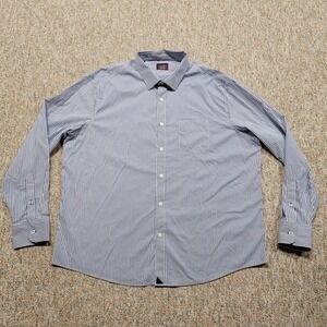 UNTUCKit Shirt Mens 2XL Blue Sailor Stripe Button Up Performance Relaxed Fit XXL